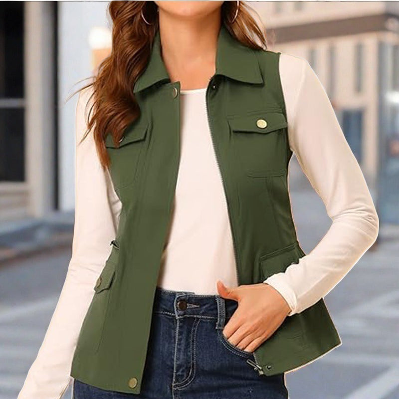 Damen stylische Weste mit praktischen Taschen Heidi-Mode