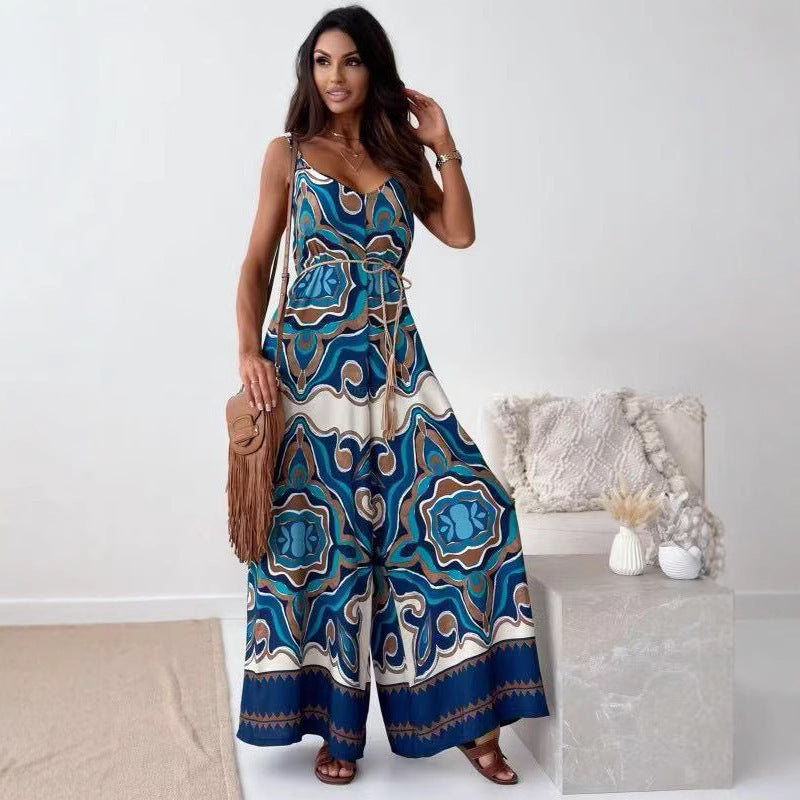Damen Bohemian Weitbeiniger Bodysuit Heidi-Mode