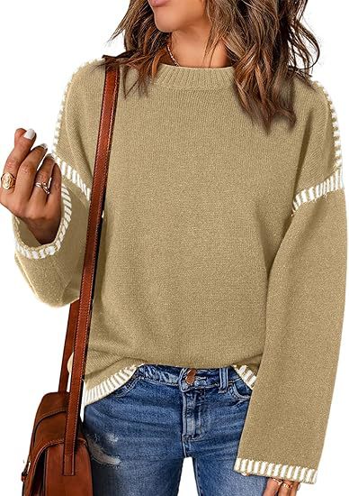 Damen Pullover mit modischen Streifen Heidi-Mode