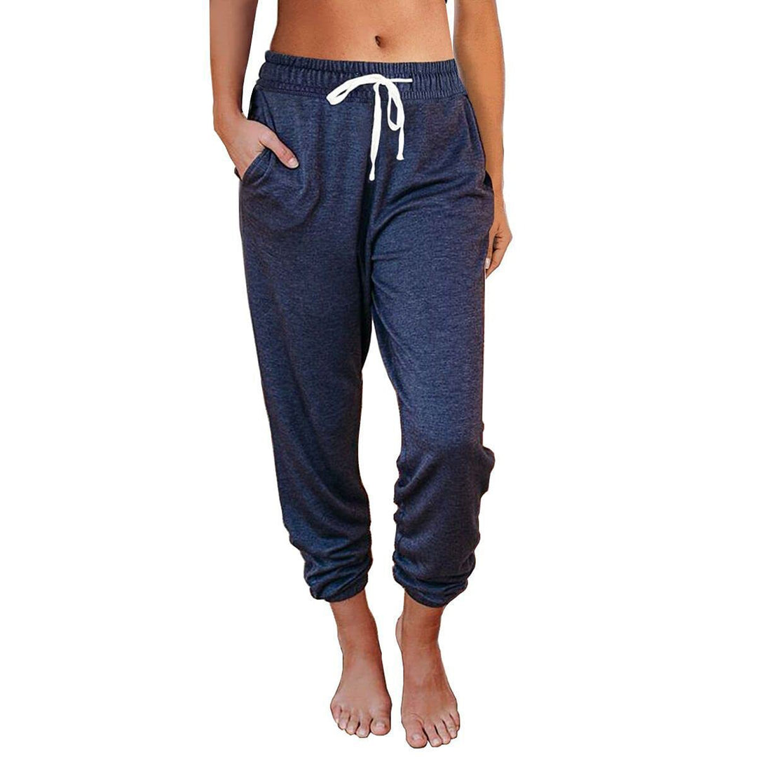 Damen bequeme Sweatpants mit Kordelzug und praktischen Taschen Heidi-Mode