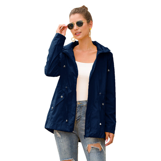 Damen leichte Übergangsjacke mit verstellbarem Taillenzug und praktischen Taschen Heidi-Mode