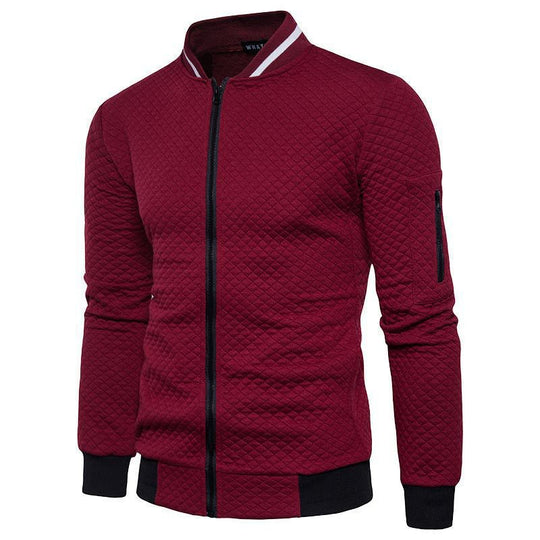 Herren modische Steppjacke mit durchgehendem Reißverschluss und Strukturdesign Heidi-Mode