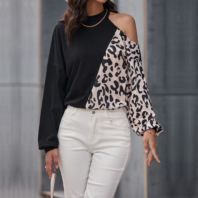 Damen Designer Oberteil mit asiatischem Stehkragen und elegantem Animal-Print Heidi-Mode