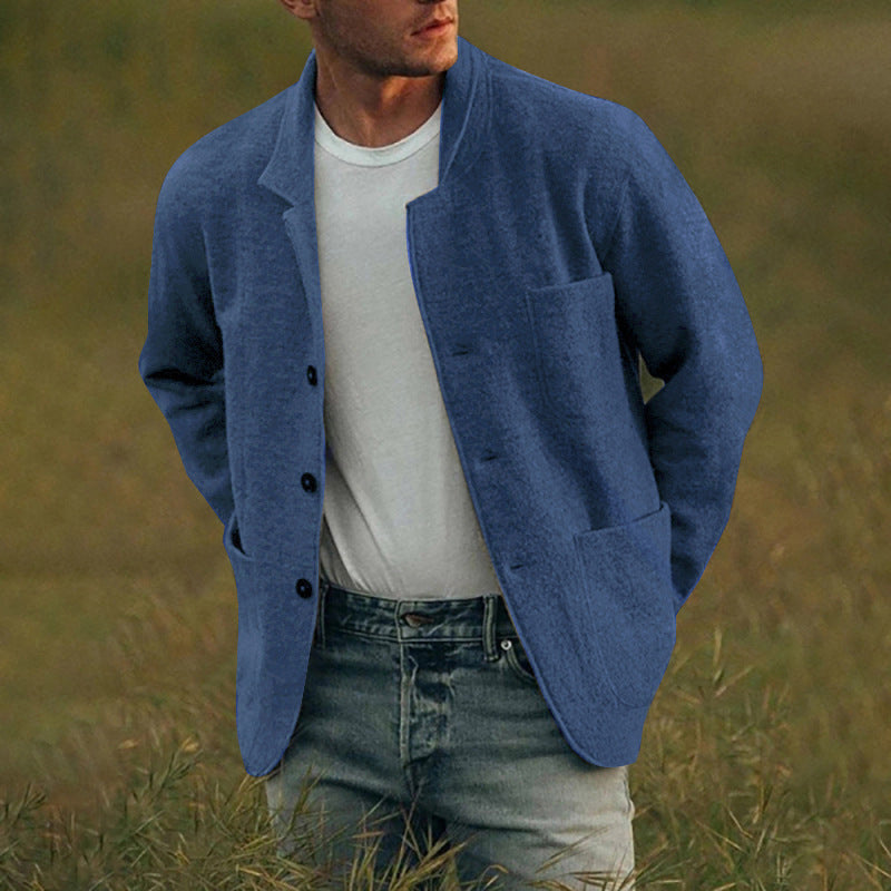 Herren lässige Wolljacke mit modernem Schnitt und praktischen Taschen Heidi-Mode