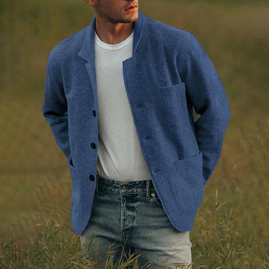 Herren lässige Wolljacke mit modernem Schnitt und praktischen Taschen Heidi-Mode