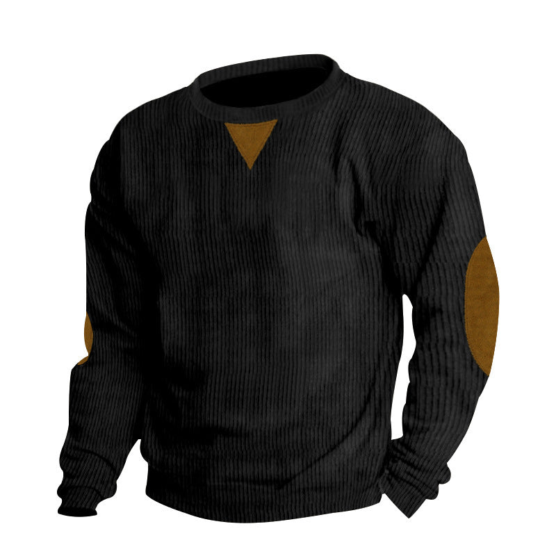 Herren bequemer Strickpullover mit eleganten Ellbogenpatches Heidi-Mode
