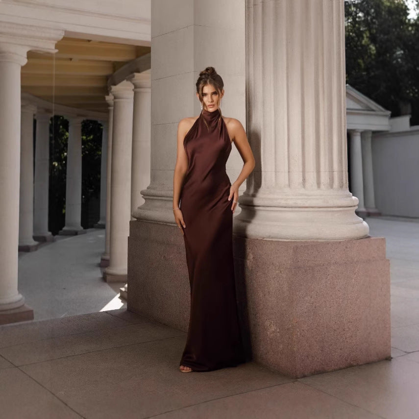 Damen Abendkleid mit elegantem Rückenausschnitt und fließendem Stoff Heidi-Mode