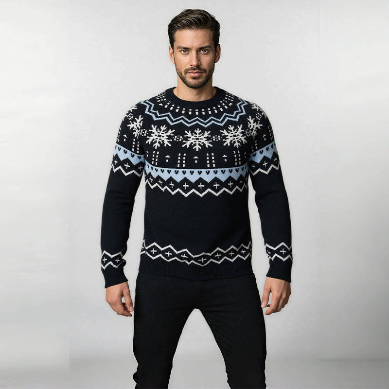 Herren Strickpullover mit winterlichem Muster Heidi-Mode