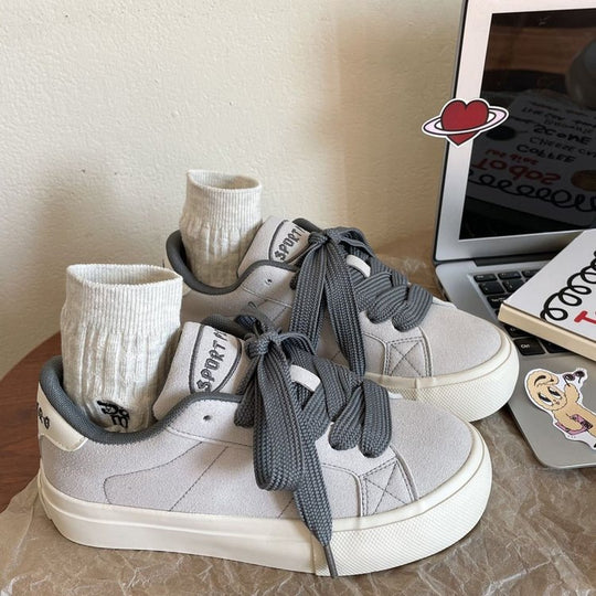 Damen sportive Sneakers mit dicker Sohle und atmungsaktiver Obermaterialkombination Heidi-Mode