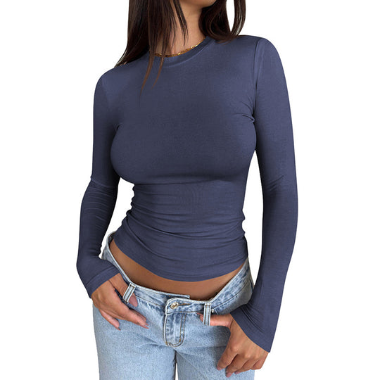 Damen Langarmshirt mit körperbetontem Schnitt Heidi-Mode