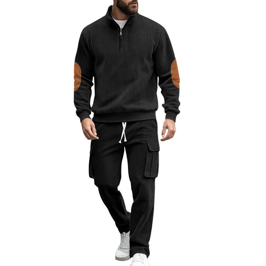 Herren sportliches Freizeitset mit Reißverschluss und praktischen Taschen Heidi-Mode