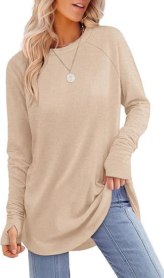 Damen lässiger Langarmshirt mit modernem Schnitt Heidi-Mode