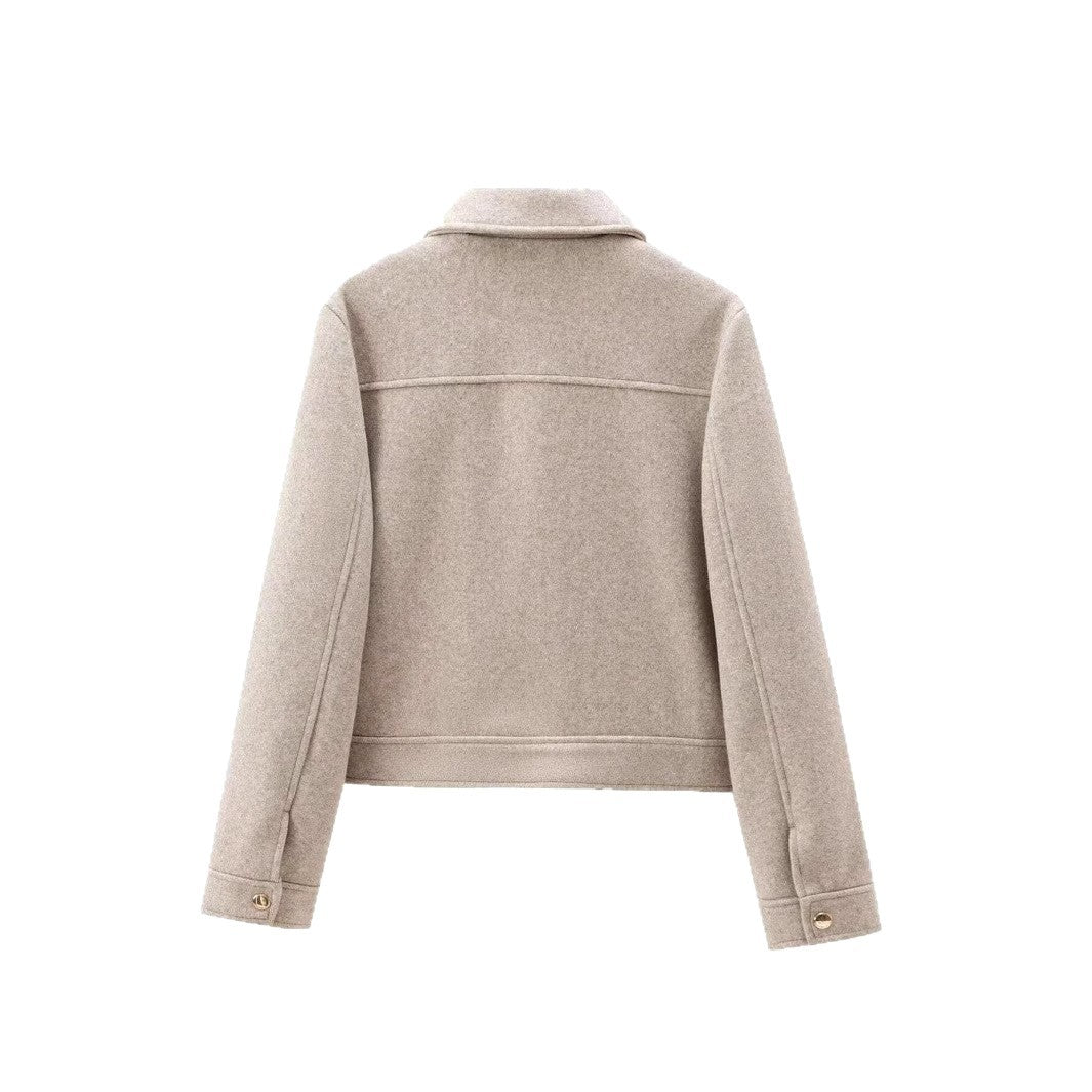 Damen modische kurz geschnittene Jacke mit praktischen Pattentaschen Heidi-Mode