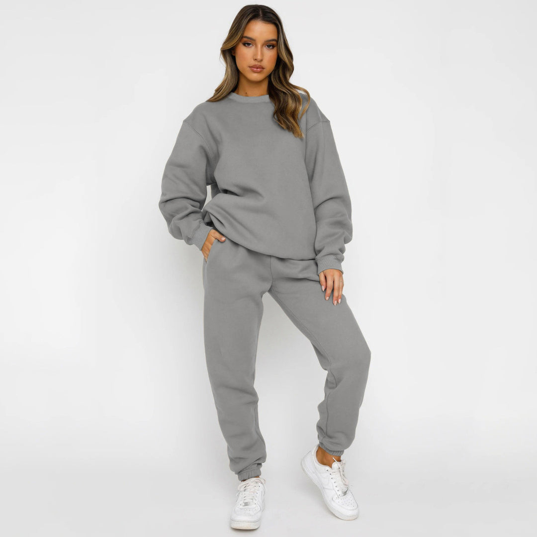Damen bequeme Sweatshirt und Jogginghose Freizeitanzug Heidi-Mode