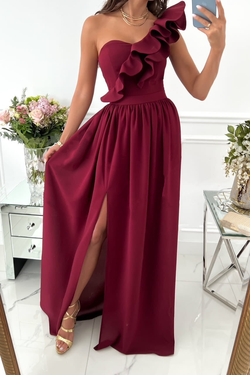 Heidi-Mode | Off The Shoulder Maxikleid mit Rüschentop