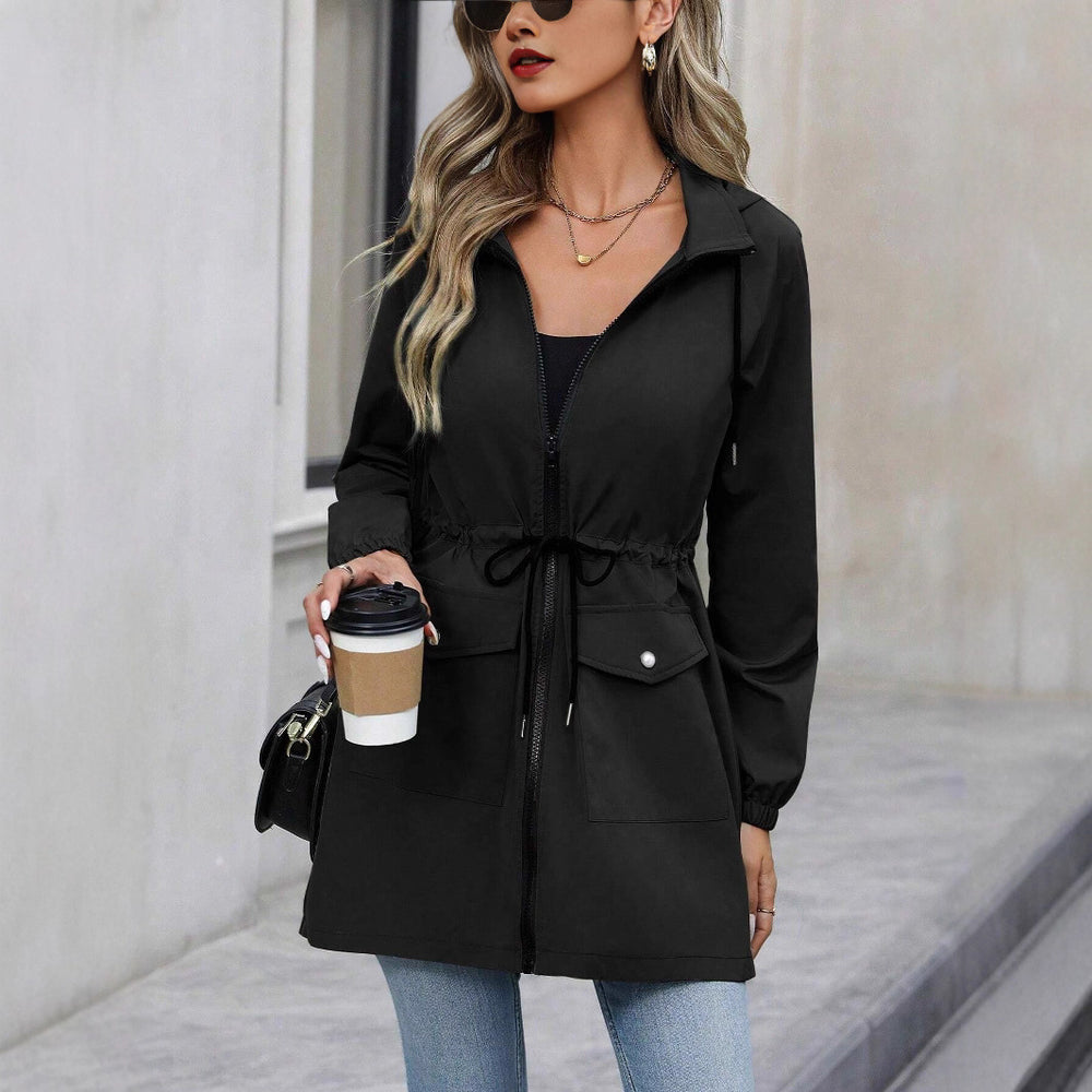 Damen Freizeitjacke mit verstellbarem Bund und Kapuze Heidi-Mode