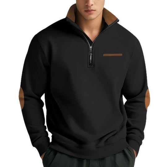 Herren Hochwertiges Sweatshirt mit Stehkragen und Reißverschluss Heidi-Mode