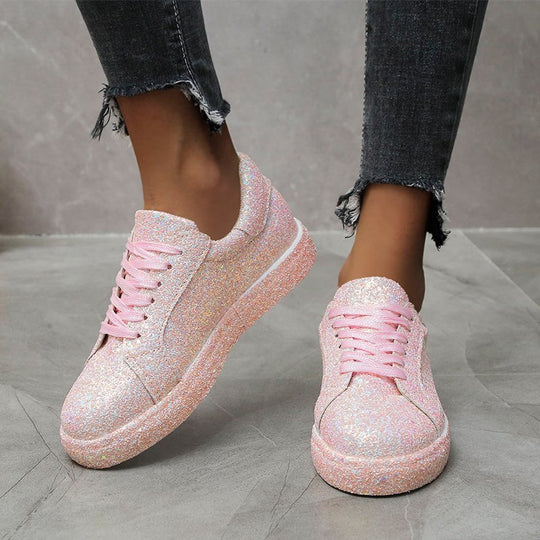 Damen Glitzernde Freizeit-Sneaker mit atmungsaktiver Sohle und rutschfestem Design Heidi-Mode