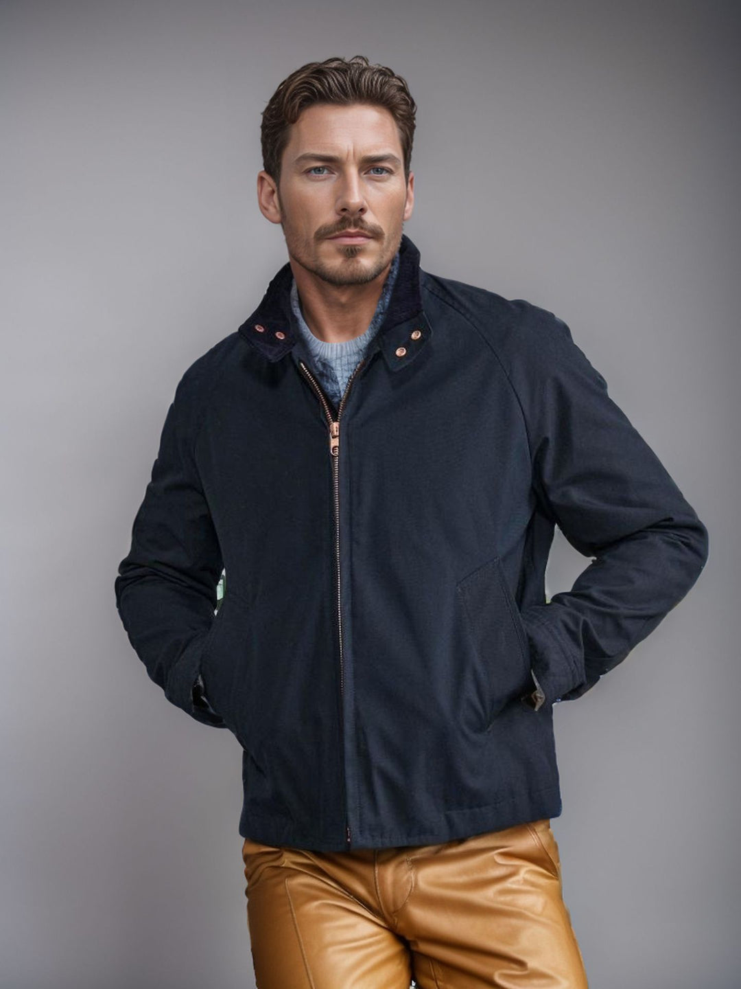 Herren sportliche Utility-Jacke mit wärmendem Innenfutter und stylischem Kragen Heidi-Mode