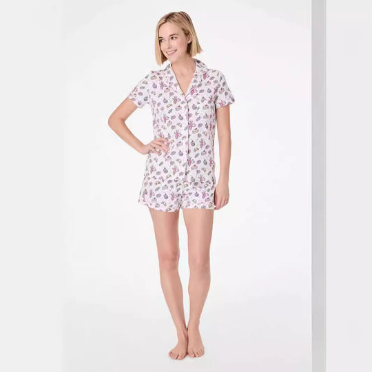 Damen Kurzarm Baumwoll Pyjama Set Heidi-Mode