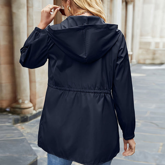 Damen leichte Übergangsjacke mit verstellbarem Tunnelzug Heidi-Mode