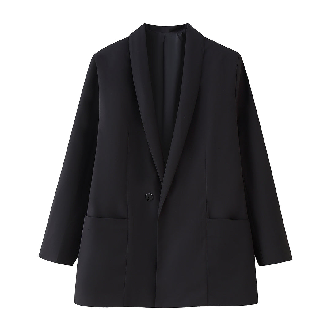 Damen elegante Blazerjacke mit Taschen und modernem Schnitt Heidi-Mode