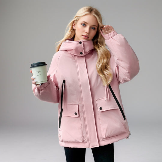 Damen sportliche Übergangsjacke mit vielfältigen Taschen und verstellbarem Kragen Heidi-Mode