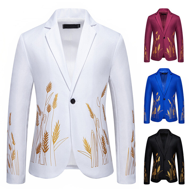 Damen Eleganter Blazer mit kunstvollem Pflanzenmuster und feiner Textur Heidi-Mode