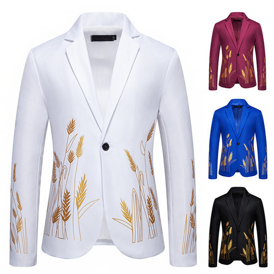 Damen Eleganter Blazer mit kunstvollem Pflanzenmuster und feiner Textur Heidi-Mode