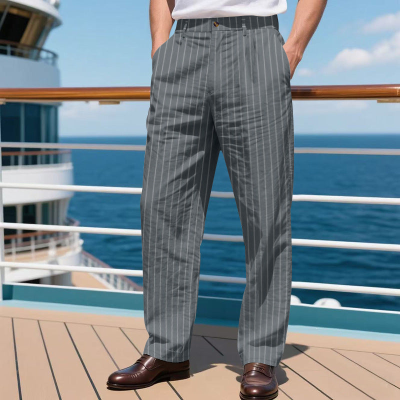 Herren elegante Anzughose mit schmalen Nadelstreifen Heidi-Mode