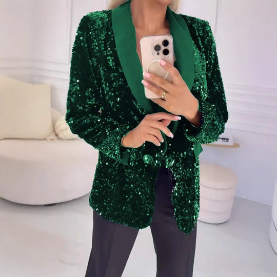 Damen Glitzernder Blazer Heidi-Mode