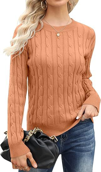Damen klassischer Strickpullover mit Zopfdesign Heidi-Mode