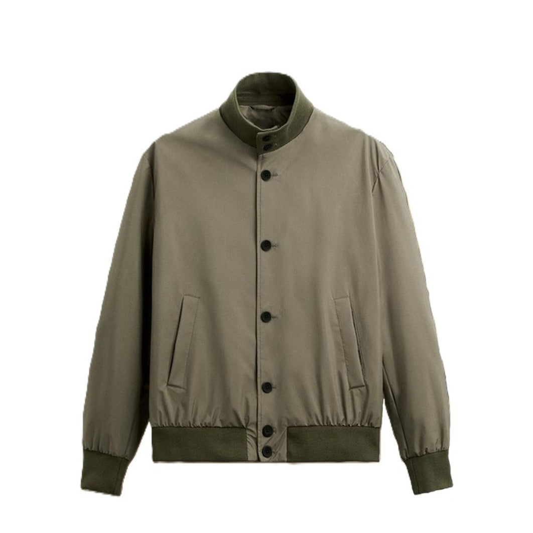 Herren stylische und praktische Bomberjacke mit elastischem Bund und Knopfleiste Heidi-Mode