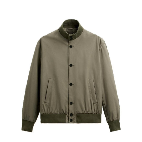 Herren stylische und praktische Bomberjacke mit elastischem Bund und Knopfleiste Heidi-Mode