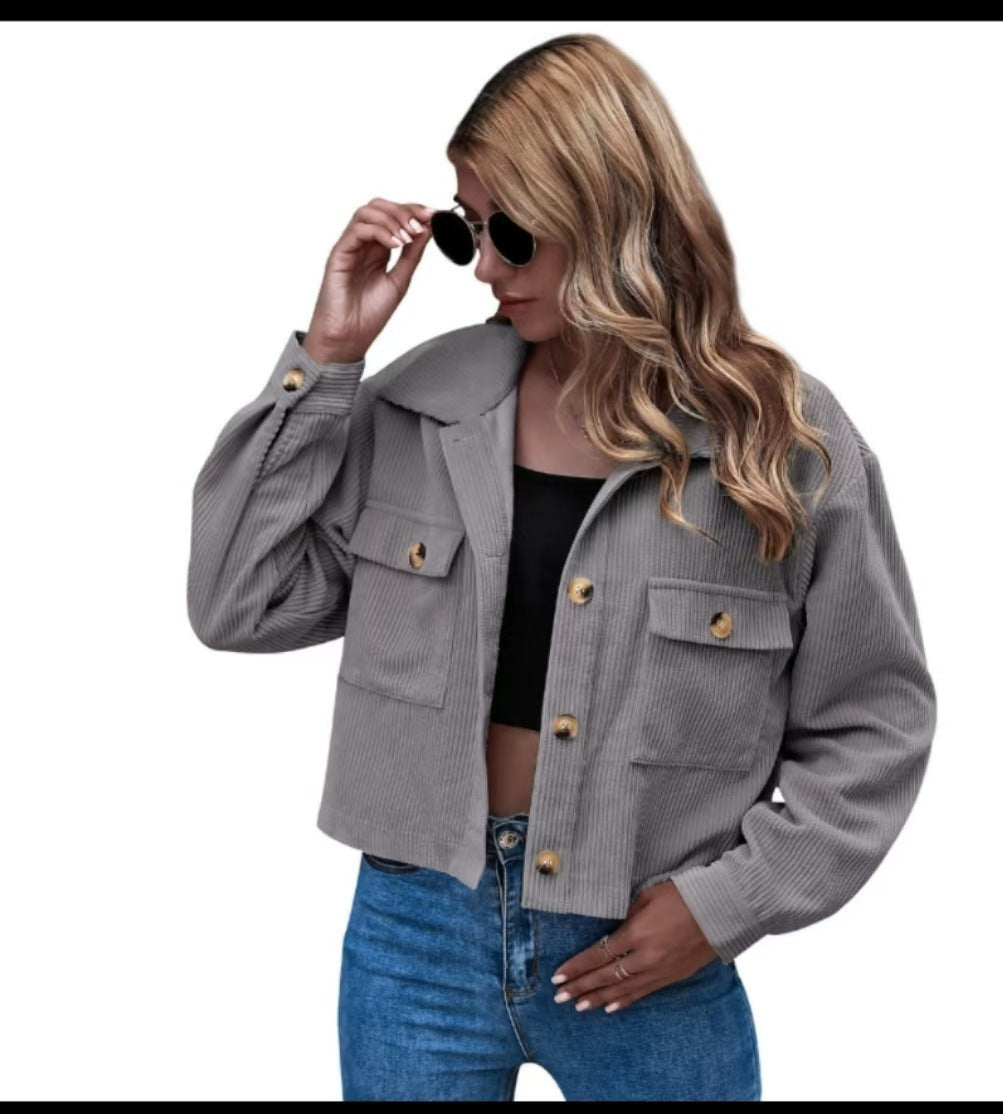 Damen Cordjacke mit praktischen Taschen Heidi-Mode