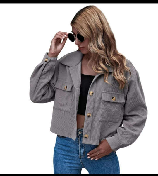 Damen Cordjacke mit praktischen Taschen Heidi-Mode