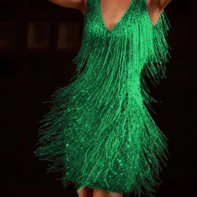 Heidi-Mode | Rüschenquast V-Ausschnitt Ärmelloses Minikleid