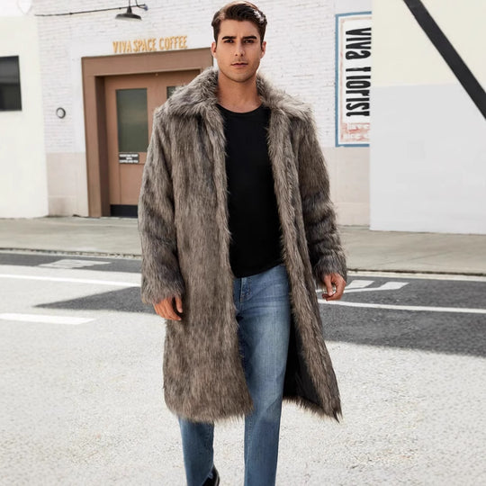 Herren Eleganter Kunstfell-Teddy-Mantel Heidi-Mode