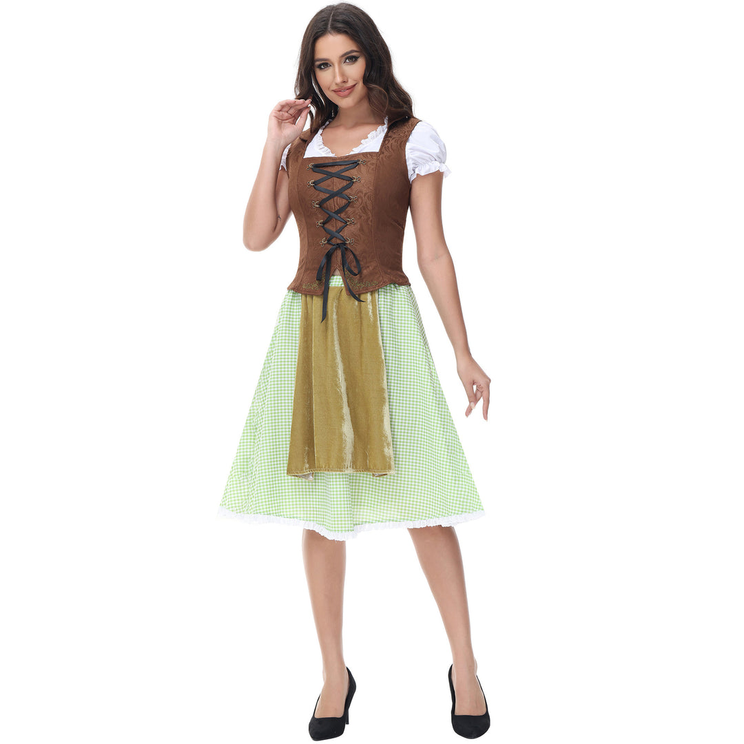 Damen Trachtenkleid mit detailverliebtem Oberteil und romantischen Rüschen Heidi
