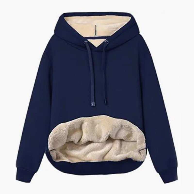 Damen Kuscheliger Kapuzenpullover mit Fleece-Futter Heidi-Mode