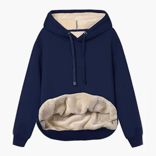 Damen Kuscheliger Kapuzenpullover mit Fleece-Futter Heidi-Mode