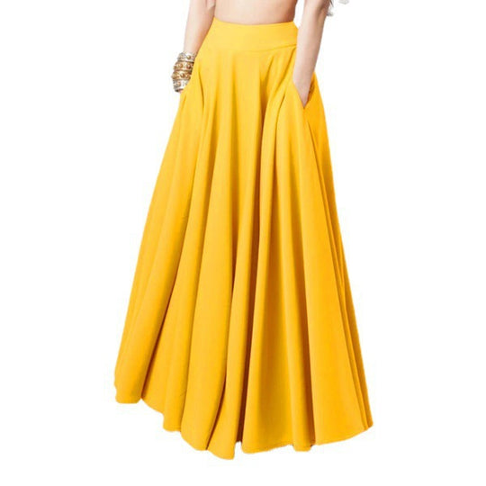 Damen Luftiger Maxi-Rock mit hohem Taillenbund Heidi-Mode