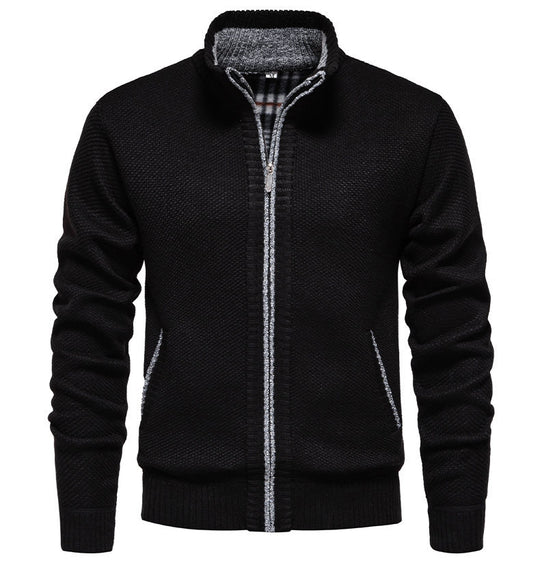 Herren sportliche Strickjacke mit Stehkragen Heidi-Mode
