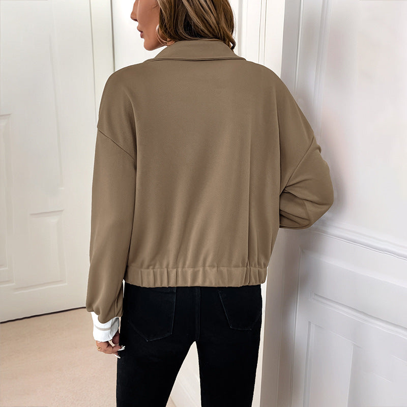 Damen modische Overshirt Jacke im lässigen Stil mit Taschen Heidi-Mode
