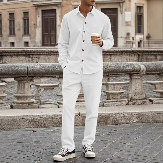 Herren elegantes Freizeitanzug mit stilvollem Hemd und bequemer Hose Heidi-Mode