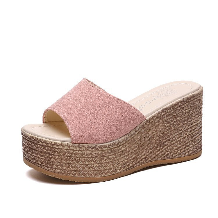 Damen Wedge-Pantoletten mit weichem Obermaterial und bequemer Sohle Heidi-Mode