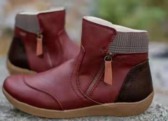 Damen modische Stiefeletten mit seitlichem Reißverschluss und komfortabler Sohle Heidi-Mode