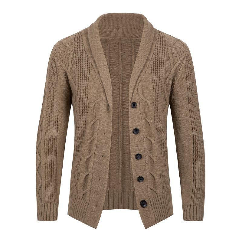 Herren Strickjacke mit innovativem Zopfmuster und gemütlichem Schnitt Heidi-Mode
