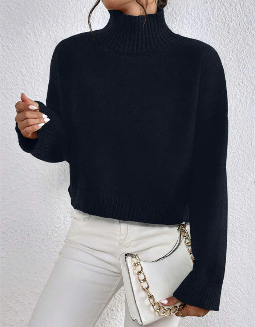 Damen modischer Kragenpullover aus weicher Wolle Heidi-Mode