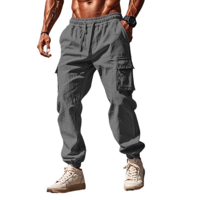 Herren lässige Cargo-Hose mit praktischen Seitentaschen und elastischem Bund Heidi-Mode